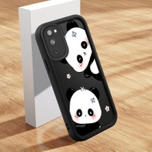 HONTINGA Samsung Galaxy S20 Fe ile Uyumlu Kılıfı Düşüme Önleyici Basitlik Anti Düşme Kamera Korumali Şirin Kedi Panda Siyah Desen Yumuşak Silikon Telefon Kılıfı Kadın ve Erkek Için Uygundur K2-0067