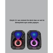 Sayarmarkt Rgb Işıklı USB Hoparlör Seti 9W Çıkış Gücü Derin Bas