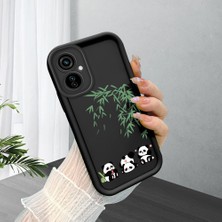 HONTINGA Tecno Camon 19 Neo ile Uyumlu Kılıfı Düşüme Önleyici Basitlik Anti Düşme Kamera Korumali Panda Siyah Desen Yumuşak Silikon Telefon Kılıfı Kadın ve Erkek Için Uygundur K2-0067