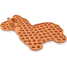 Ulu Pazarlama Yavru Köpek Mama Yeme Oyuncağı, Lama Şeklinde, Silikon, Kahverengi, 25X22 cm
