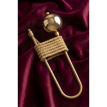 Mefaks Tekstil Gold Parlak Hayalet Perde Tutucu Kornise Takilan Topuzlu Kol Baglama Aparati