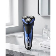 Sayarmarkt 3 Başlıklı Elektrikli Tıraş Makinesi Su Geçirmez Dijital Göstergeli