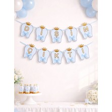 Parti Adresi Dişim Çıktı Diş Buğdayı Temalı Yazı Mavi - Gold
