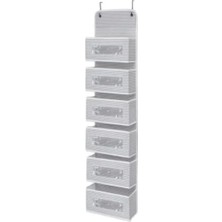 Ulu Pazarlama 6 Katlı Kapı Arkası Düzenleyici - Gri Çizgili, Yer Tasarrufu Sağlayan Organizer