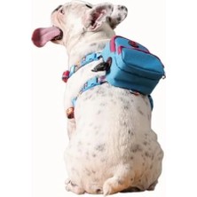 Ulu Pazarlama Çok Cepli, Ayarlanabilir Geri Dönüştürülmüş Malzemeden Köpek Sırt Çantası - Mavi