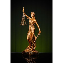 Narçiçeği Takı ve Hediyelik Eşya Adalet Tanrıçası Themis Orta Boy Altın Gold Bronz Heykel Biblo