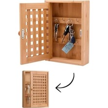 Ulu Pazarlama Bambu Anahtarlık Kutusu, 27.2X19.1X6.3 Cm, Kafes Desenli