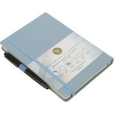 Ulu Pazarlama Lastikli Tarihsiz Kalın Yapraklı Defter, 14X20 Cm, Pastel Mavi