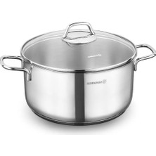 PremiumPort Derin Çelik Tencere 26 Cm, Sağlam ve Şık Mutfak Gereci