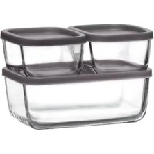 Ulu Pazarlama 3'lü Cam Saklama Kabı Seti