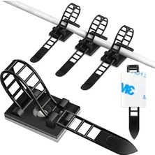 Ulu Pazarlama Yapışkan Tutuculu Kablo Bağı ve Klipsler, 50 Adet, Siyah