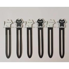 Ulu Pazarlama Plastik Kedi Tasarımlı Kitap Ayraçları, 6 Adet Set