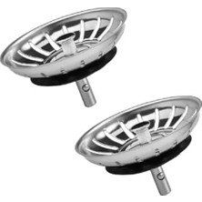 Ulu Pazarlama 2 Adet Paslanmaz Çelik Lavabo Süzgeci, 8 cm Boyutunda