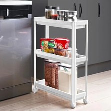 Ulu Pazarlama Tekerlekli 3 Katlı Ince Raf Ünitesi