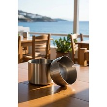 Ulu Pazarlama 304 Kalite Paslanmaz Çelik Kapaklı Küllük, Araç Uyumlu