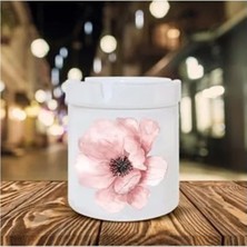 Ulu Pazarlama Pembe Çiçek Desenli Seramik Küllük, Şık Tasarım
