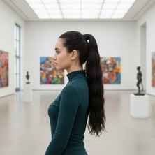 Handmade Lastik Tokalı Yeni Nesil At Kuyrukları Ister Yarım Ister Topuz Toplamaya Uygun Fiber Parlama Yapmaz