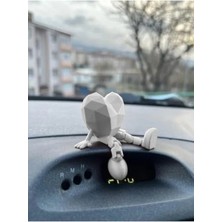 Ulu Pazarlama Hareketli Eklemli Kalp Araç Içi Torpido Süsü, Beyaz