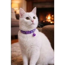 Ulu Pazarlama Ayarlanabilir Mor Renkli Zilli Kedi Boyun Tasması