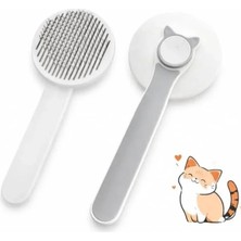 Ulu Pazarlama Kedi ve Köpek Tüy Toplama Tarak Beyaz – Basmalı Kendini Temizleyen Evcil Hayvan Bakım Fırçası, Çelik Iğneli, Ergonomik Saplı, Dökülme Karşıtı, Tüm Tüy Tiplerine Uygun