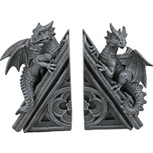 Ulu Pazarlama Gotik Kale Ejderhası Şeklinde Kitap Desteği, 12,5 x 4 x 20,5 cm