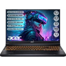 Acer Nitro ANV16-71 I5-14450HX 16 GB 512 SSD Rtx 4050-6 GB 16" Wuxga IPS 165 Hz Freedos NH.QTREY.001