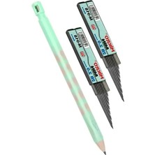 Ulu Pazarlama Kalın Uçlu Mekanik Kalem Seti, 2.0 mm Açık Yeşil ve Siyah Renk