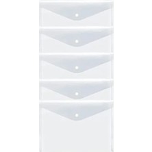 Ulu Pazarlama 5 Adet A4 Şeffaf Çıtçıtlı Zarf Dosyası, Belgelerinizi Güvenle Saklayın