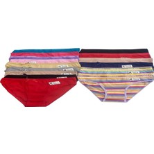 12'li Bikini Kesim Külot Karışık Desen ve Model - Gümüş