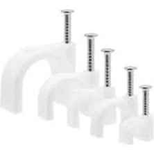 Ulu Pazarlama Beton Çivili Kablo Tutucu, Beyaz Kroşe, 100 Adet, Pratik Kullanım