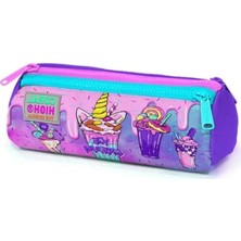 Ulu Pazarlama Üç Bölmeli Pembe Mor Dondurma Kalem Çantası, Kız Çocuklar Için