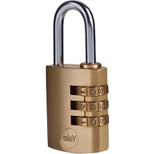 Ulu Pazarlama Yale Y150B/30/125/1 Şifreli Pirinç Asma Kilit, Standart Koruma, Çelik Halka, 3 Haneli Şifre, Sarı