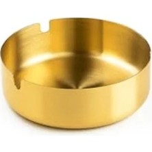 Ulu Pazarlama Altın Renkli Metal Küllük, Modern Tasarım ve Portatif Kullanım