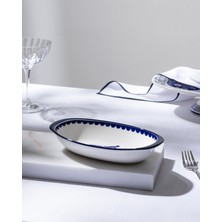 Madame Coco Reve Bleu Tierra Oval Tabak - 22 cm - Mavi/beyaz