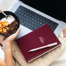 Ulu Pazarlama A5 Boyutunda Bordo Spiralli Sert Kapak Çizgili Defter