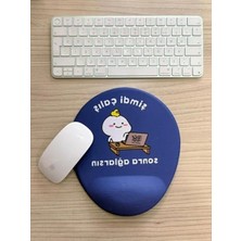 Ulu Pazarlama Oval Bilek Destekli Mouse Pad, Lacivert Renk, Rahat Kullanım