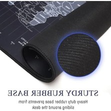 Ulu Pazarlama Ekstra Büyük Dünya Haritası Mouse Pad, Kaymaz Kauçuk Taban