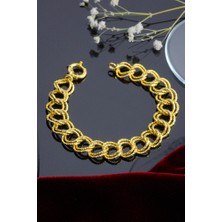 İnnuendo Jewelry 925 Ayar Gümüş Altın Kaplama Burgu Halka Zincir Bileklik