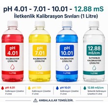Tekno İstanbul pH 4.01- 7.01-10.01 - 12.88 mS/cm İletkenlik Kalibrasyon Sıvıları 1 Litre