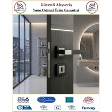 Sofuoğlu Asude Rozetli Kapı Kolu - Mat Siyah Saten - Orjinal Ürün - Oda