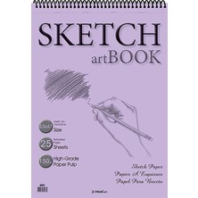 Folix Folıx Eskiz Defteri 25 Yaprak Spiralli 33 x 47 cm 150 gr Karton Kapaklı Sketchbook