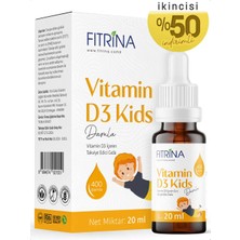 Fıtrina Vitamin D3 Çocuklar İçin Sıvı Damla 20 mL Takviye Edici Gıda