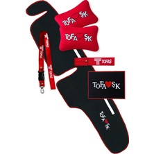 Tofaş Şahin Doğan Kartal Alçak Göğüs Torpido Koruma Halısı / Tofaş Kırmızı Polar Yastık Oto Aksesuar