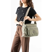 571 Collections Çanta Çapraz Askılı Ultra Hafif Çok Cepli Omuz Çantası Vizon (Model: 571-6B)