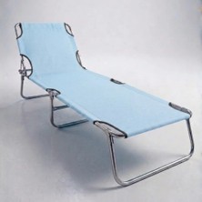 Ecm Proger 1 Kişilik Açık Mavi Katlanabilir Şezlong Suya Dayanıklı Malzeme ile Rahat Kullanım