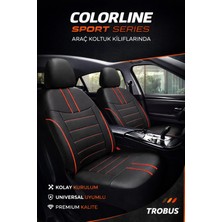 Trobus Audi A6 2012 ve Sonrası Uyumlu Colorline Sport Deri Siyah - Kırmızı Koltuk Kılıfı