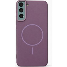 Fenza Samsung Galaxy S22 Plus Uyumlu Kamera Çıkıntılı Magsafe Wireless Şarj Özellikli Mor Renkli Sert Sararmaz Siliko