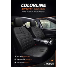 Trobus Citroen C5 Aircross 2017 ve Sonrası Uyumlu Colorline Sport Deri Siyah Koltuk Kılıfı