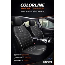 Trobus Audi Q7 2006 ve Sonrası Uyumlu Colorline Sport Deri Siyah - Beyaz Koltuk Kılıfı
