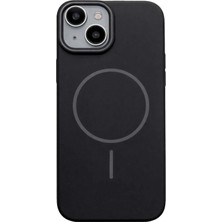 Fenza iPhone 13 Uyumlu Kamera Çıkıntılı Magsafe Wireless Şarj Özellikli Siyah Renkli Sert Sararmaz Silikon Kılıf